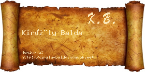 Király Balda névjegykártya