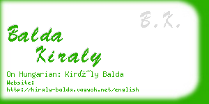 balda kiraly business card